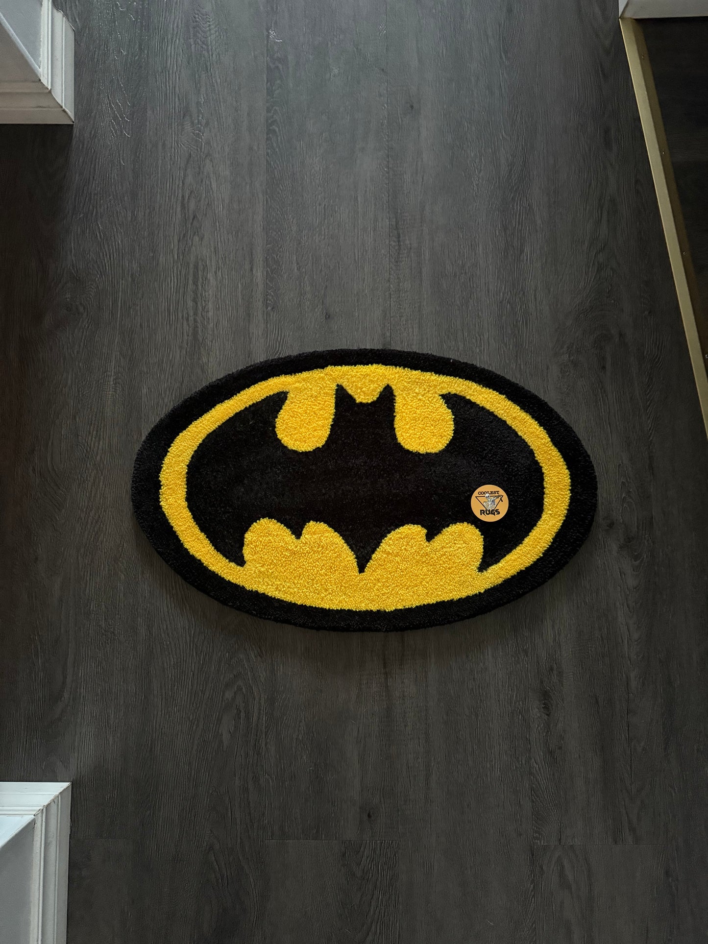 Superhero logo custom rug