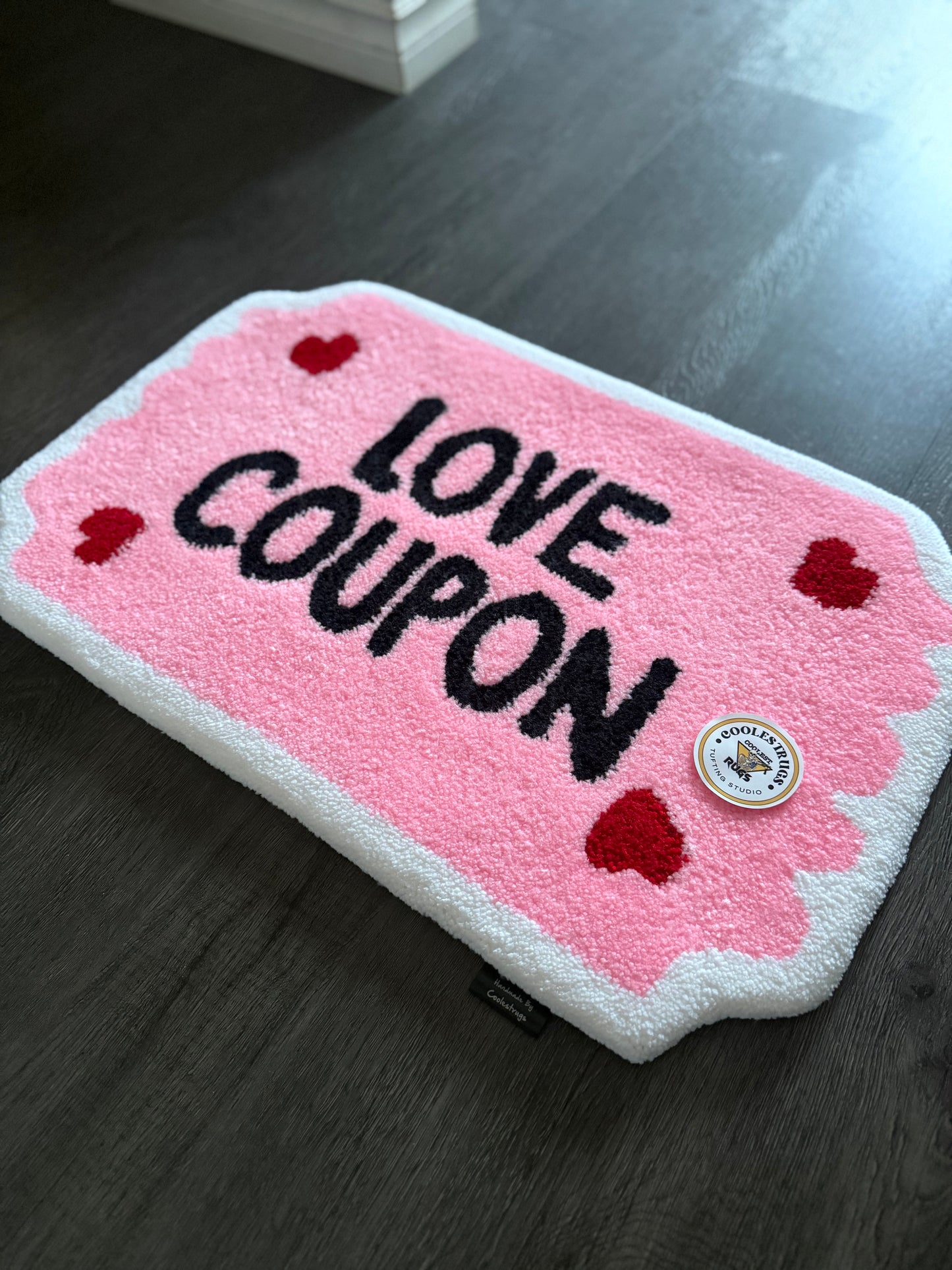 Love coupon custom rug
