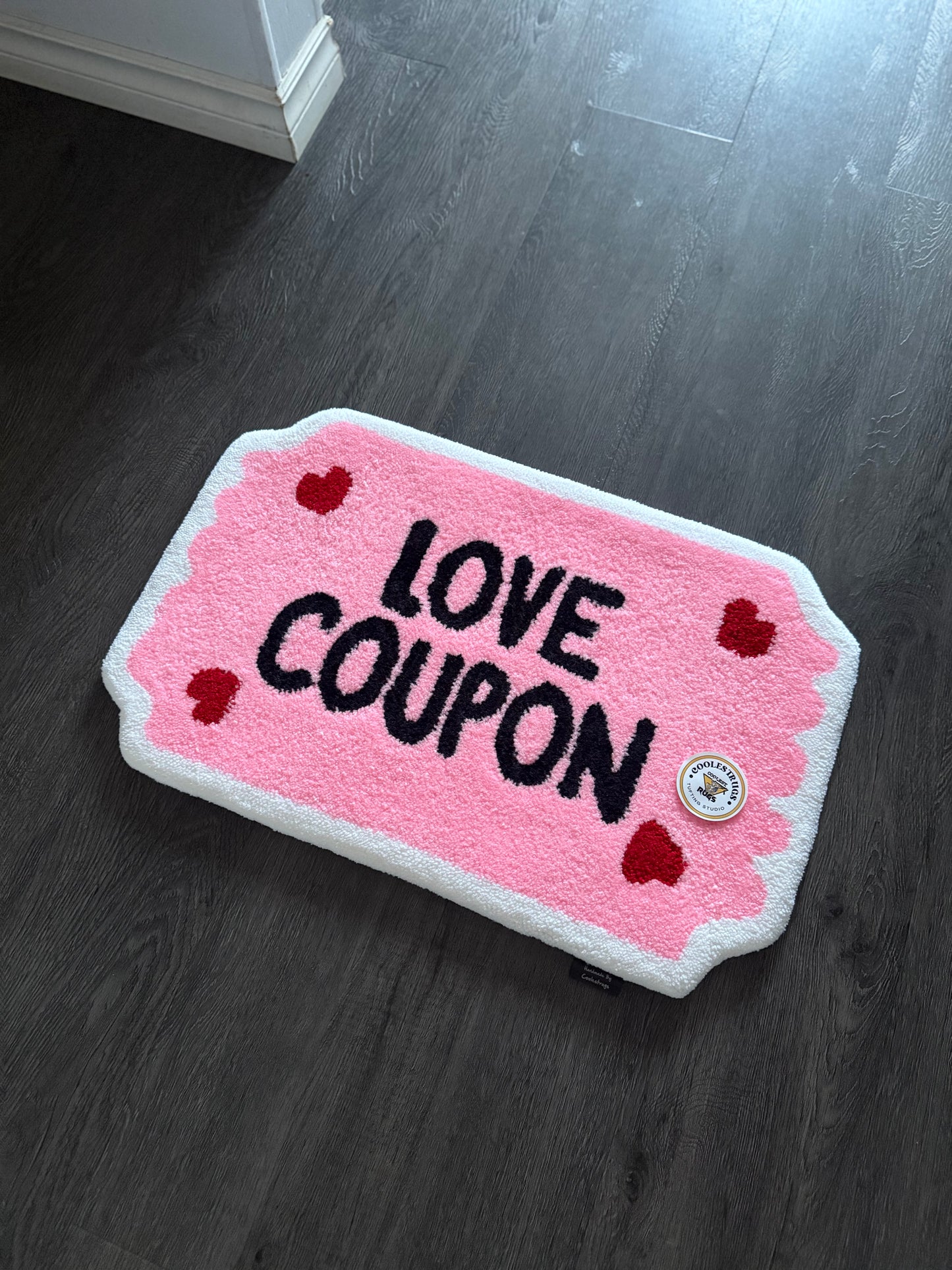 Love coupon custom rug